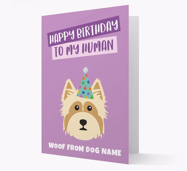 Personalised 'Happy Birthday To My Human' Card with {breedCommonName} Icon